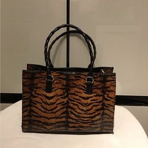 Patricia Nash Leather Primrose Satchel in the Tiger animal print